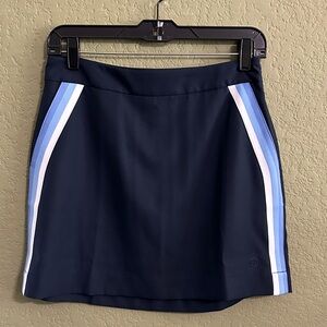 Navy Mini Skort with Light Blue & White Side Stripes